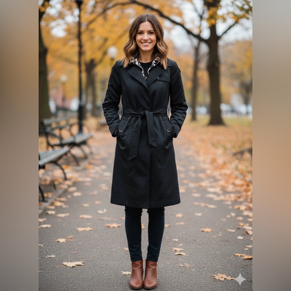 Nine West Black Trench Coat